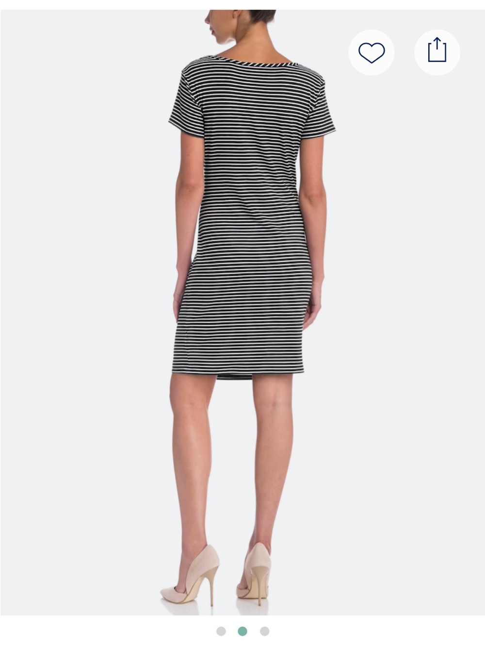 Loveappella Black and White Striped Asymmetrical Dress